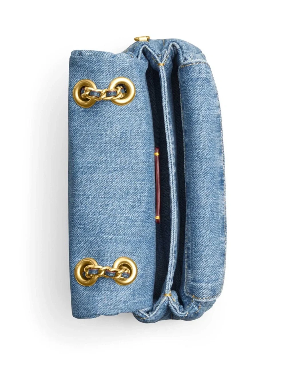 Coach Quilted Denim Crossbody with Gold Chain - Blue NWT Dust Bag Retail $475 - Picture 10 of 14